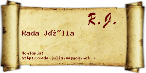 Rada Júlia névjegykártya